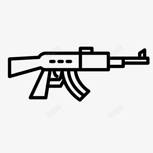 ak47枪武器图标svg_新图网 https://ixintu.com ak47 ak47枪 枪 武器