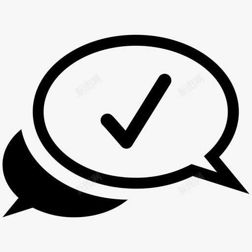 语音泡泡回答对话图标svg_新图网 https://ixintu.com 勾选 回答 对话 正确 语音泡泡