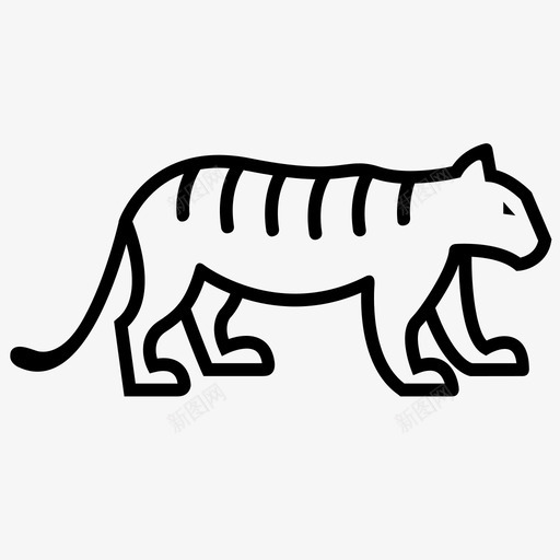老虎猫丛林图标svg_新图网 https://ixintu.com 丛林 动物园 猫 老虎 草原