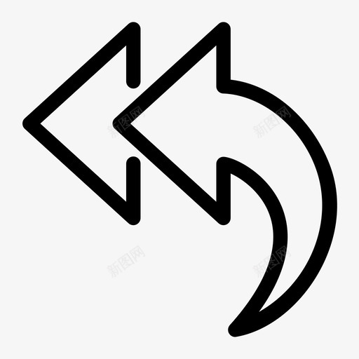 快退后退箭头图标svg_新图网 https://ixintu.com 后退 快退 箭头