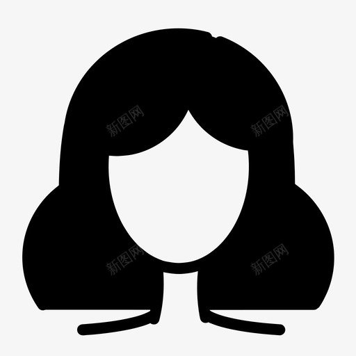 发型女孩人图标svg_新图网 https://ixintu.com 人 发型 发型涂鸦第二版 女人 女孩