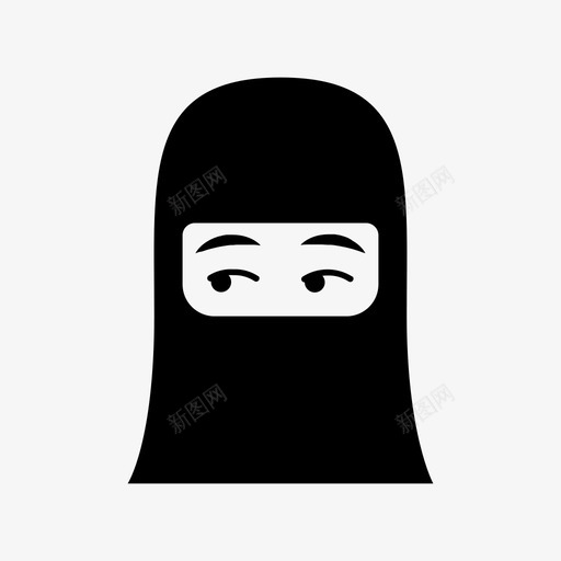 怀疑罩袍表情图标svg_新图网 https://ixintu.com niqab niquab 女人 怀疑 罩袍 表情