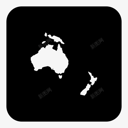 澳大利亚大陆地图图标svg_新图网 https://ixintu.com 世界地图方块 地图 大陆 太平洋 澳大利亚
