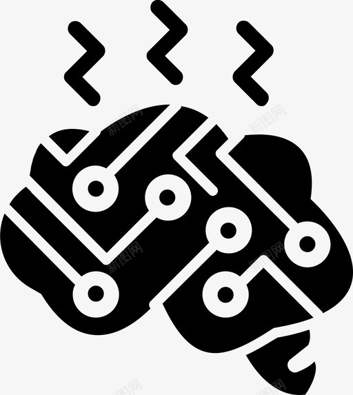 机器人认知科学图标svg_新图网 https://ixintu.com 大脑收集符号 机器人 科学 精神突触 认知