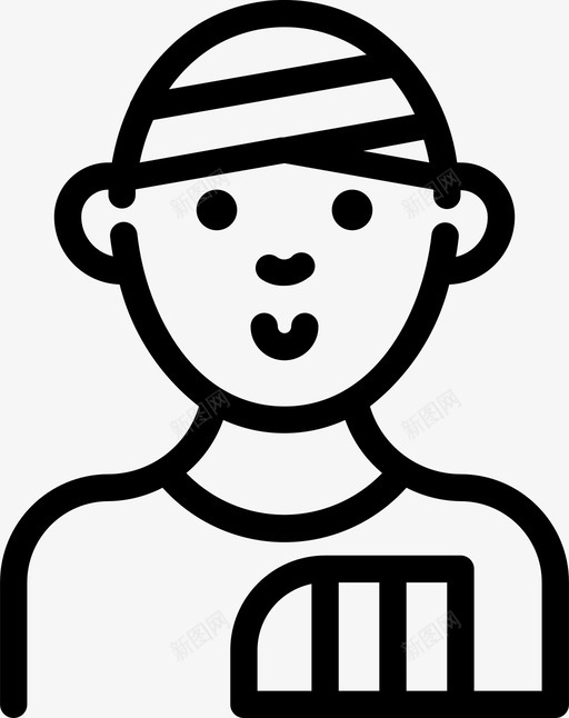 患者骨折医院图标svg_新图网 https://ixintu.com 医疗 医疗器械 医院 受伤 患者 病人 骨折