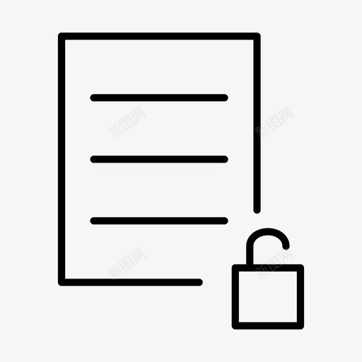 解锁纸张打开挂锁图标svg_新图网 https://ixintu.com 写入 打开 挂锁 纸张薄 解锁纸张