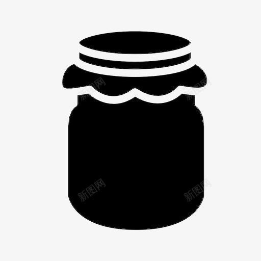 果酱罐子果冻图标svg_新图网 https://ixintu.com 感恩节 果冻 果酱 甜点 罐子
