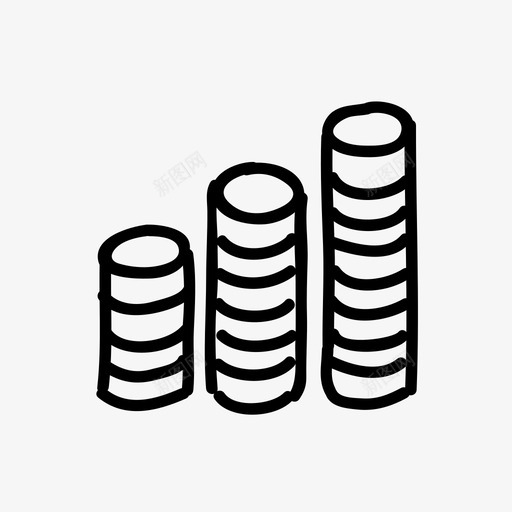 硬币堆银行硬币图标svg_新图网 https://ixintu.com 手绘 硬币 硬币堆 货币 金融 银行