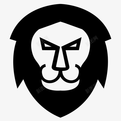 狮子脸猫头图标svg_新图网 https://ixintu.com 丛林 国王 头 狮子脸 猫