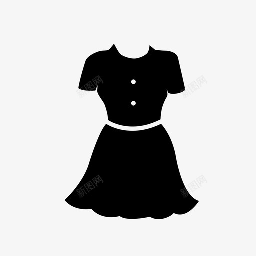 连衣裙衣服裙子图标svg_新图网 https://ixintu.com 女士们 衣服 裙子 连衣裙