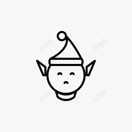 tomte笑脸脸悲伤图标svg_新图网 https://ixintu.com tomte笑脸 圣诞图标 悲伤 脸