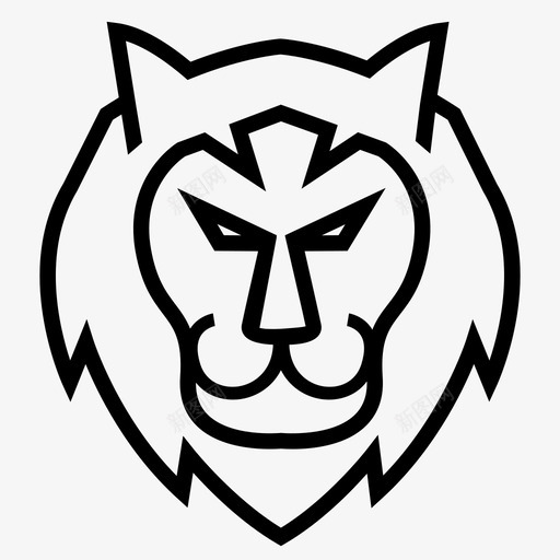 狮子脸猫头图标svg_新图网 https://ixintu.com 丛林 国王 头 狮子脸 猫