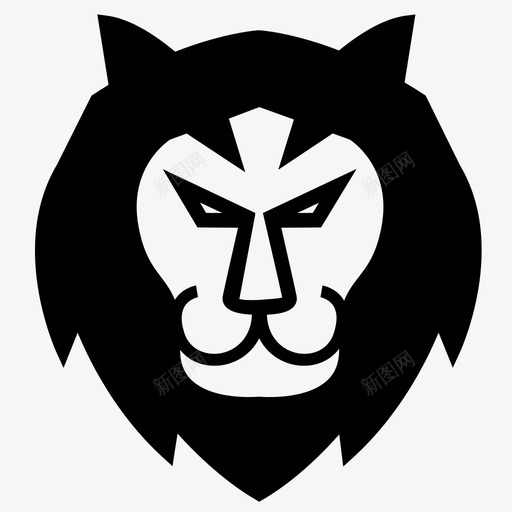 狮子脸猫头图标svg_新图网 https://ixintu.com 丛林 国王 头 狮子脸 猫