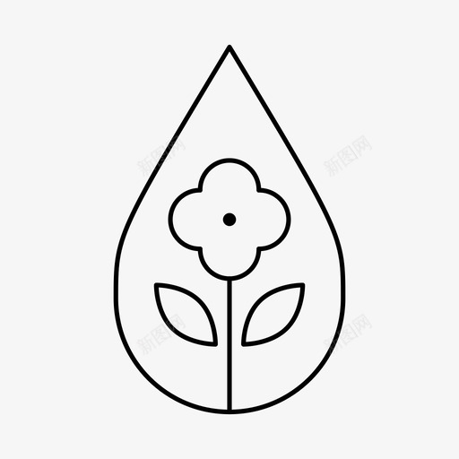 花滴自然水图标svg_新图网 https://ixintu.com 水 水滴 自然 花滴