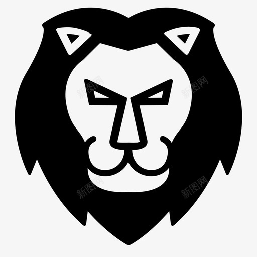 狮子脸猫头图标svg_新图网 https://ixintu.com 丛林 国王 头 狮子脸 猫