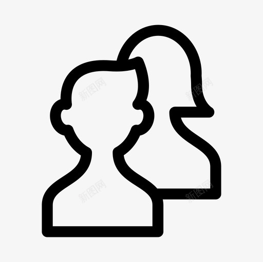 用户男女朋友用户轮廓图标设置svg_新图网 https://ixintu.com 朋友 用户男女 用户轮廓图标设置