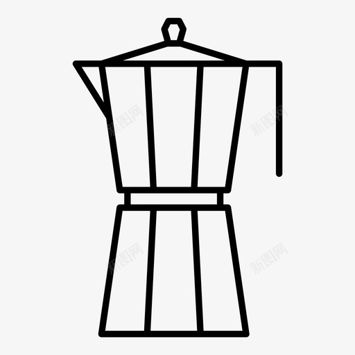 莫卡壶早餐咖啡机图标svg_新图网 https://ixintu.com 咖啡 咖啡机 咖啡酿造机 意式浓缩咖啡 早餐 莫卡壶