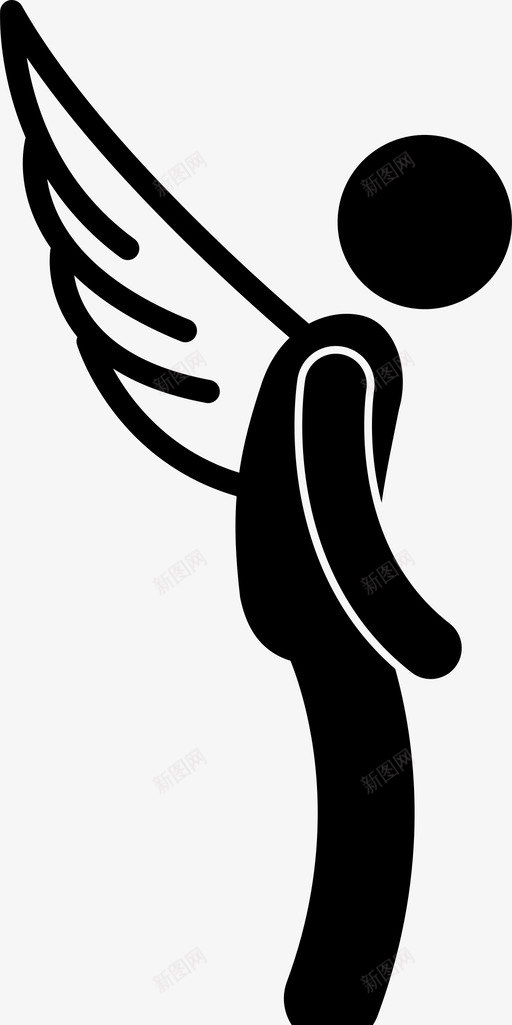 天使半神守护者图标svg_新图网 https://ixintu.com 人类 半神 天使 天使和魔鬼 守护者 翅膀