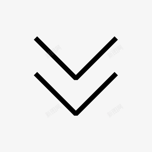 双箭头向下V形细图标svg_新图网 https://ixintu.com V形 双箭头向下 箭头 细