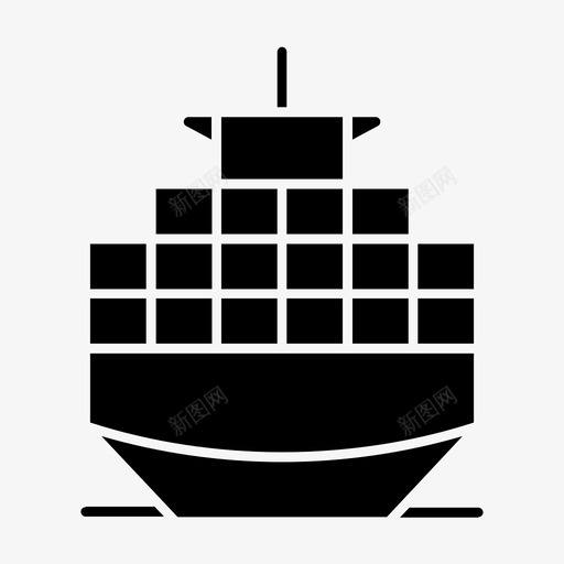 货船商业集装箱图标svg_新图网 https://ixintu.com 出口 商业 航运 航运和商业 货船 集装箱