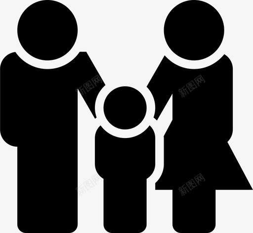 家庭孩子监护人图标svg_新图网 https://ixintu.com 丈夫 人 妻子 孩子 家庭 监护人