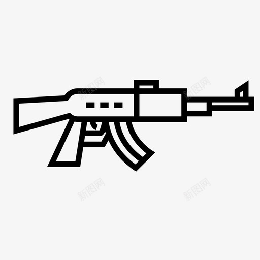 ak47枪武器图标svg_新图网 https://ixintu.com ak47 ak47枪 枪 武器