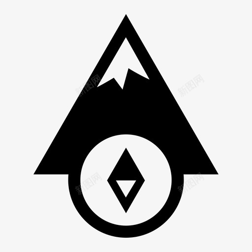 山路指南针gps图标svg_新图网 https://ixintu.com gps 导航 山路 指南针
