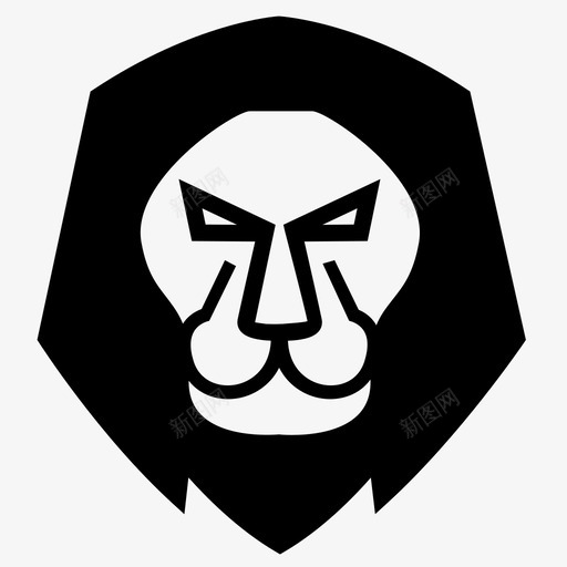 狮子脸猫头图标svg_新图网 https://ixintu.com 丛林 国王 头 狮子脸 猫