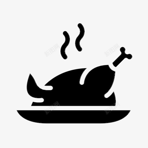 火鸡鸡肉熟的图标svg_新图网 https://ixintu.com 感恩节 火鸡 烤的 热的 熟的 鸡肉