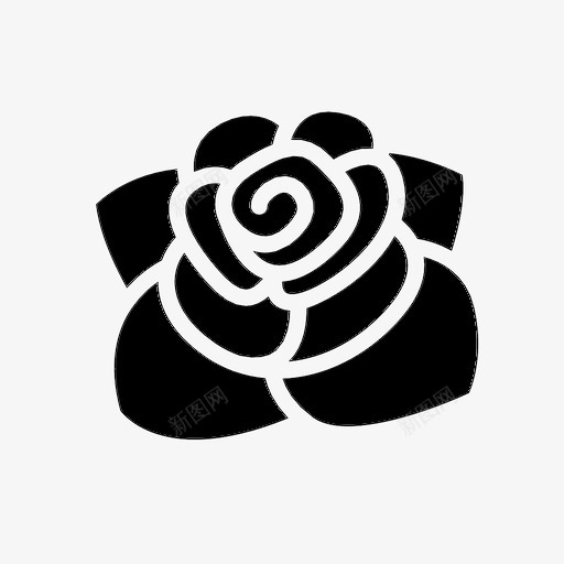 玫瑰花老派图标svg_新图网 https://ixintu.com 植物 玫瑰 纹身 老派 花