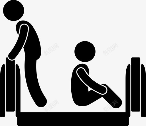 自动扶梯危险攀爬危险图标svg_新图网 https://ixintu.com 人 危险 坐着 攀爬 自动扶梯危险