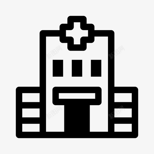 医院建筑医疗保健图标svg_新图网 https://ixintu.com 医疗中心 医疗保健 医院 场所 建筑 建筑和地标填充图标集