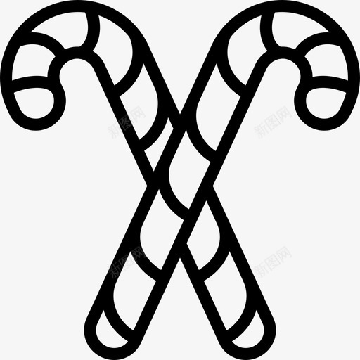糖果棒圣诞节假日图标svg_新图网 https://ixintu.com 假日 冬天 圣诞节 粉碎图标冬季大纲 糖果棒