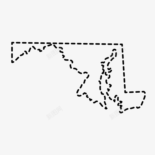 马里兰州地图州图标svg_新图网 https://ixintu.com 地图 州 美利坚合众国 美国 马里兰州