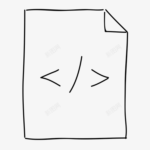 标签文件代码手绘图标svg_新图网 https://ixintu.com 代码 手绘 标签文件 草图 角页 页面