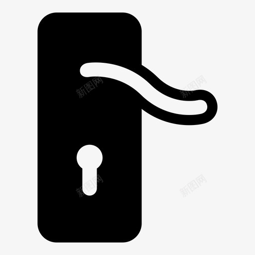 门锁门把手家具图标svg_新图网 https://ixintu.com 安全 家具 家用锁 房屋保护 门把手 门锁