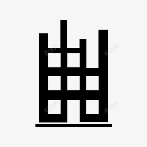 在建建筑房屋图标svg_新图网 https://ixintu.com 在建 城市建筑 建筑 房屋 重建