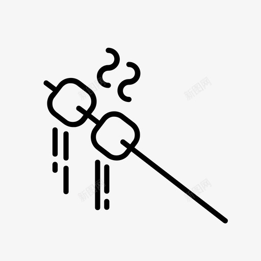 融化棉花糖露营烤棉花糖图标svg_新图网 https://ixintu.com 冒险 烤棉花糖 烹饪棉花糖 融化棉花糖 露营