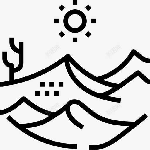 沙漠干旱炎热图标svg_新图网 https://ixintu.com 干旱 景观 沙漠 炎热