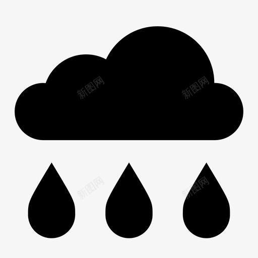 雨云云天空图标svg_新图网 https://ixintu.com 云 天气 天空 雨云