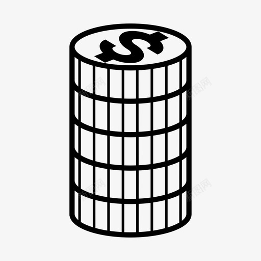 一美元硬币现金钱图标svg_新图网 https://ixintu.com 一美元硬币 付款 现金 钱