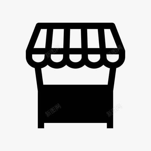 摊位售货亭商店图标svg_新图网 https://ixintu.com 售货亭 商店 建筑物和地标填充图标集 摊位 街道商店