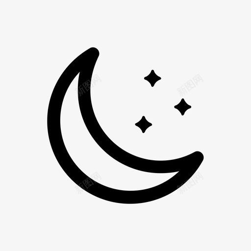新月梦月光图标svg_新图网 https://ixintu.com 夜 太空 新月 星星 月光 梦 自然
