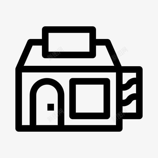理发店建筑美发图标svg_新图网 https://ixintu.com 建筑 建筑和地标轮廓图标集 理发店 美发