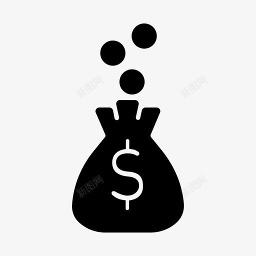 钱袋硬币财富图标svg_新图网 https://ixintu.com 储蓄 硬币 财富 钱袋
