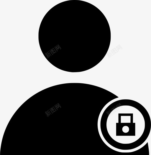 用户锁定挂锁受保护图标svg_新图网 https://ixintu.com 受保护 安全 挂锁 用户圈 用户锁定