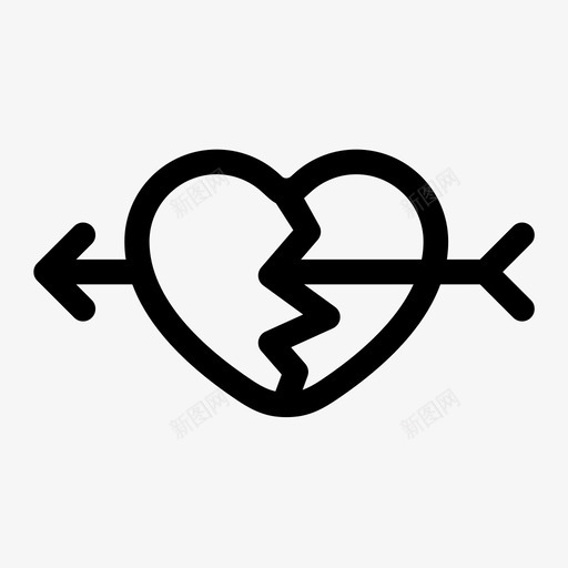 脆弱的爱箭订婚图标svg_新图网 https://ixintu.com 心 感觉 激情 爱情 箭 脆弱的爱 订婚