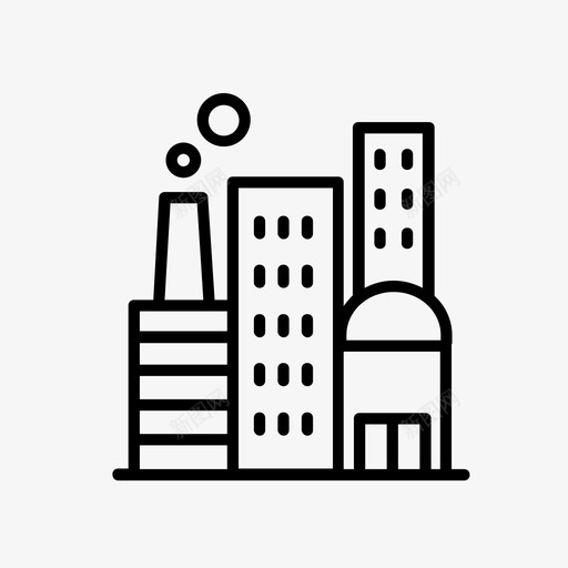 城市城镇村庄图标svg_新图网 https://ixintu.com 城市 城镇 建筑物 村庄