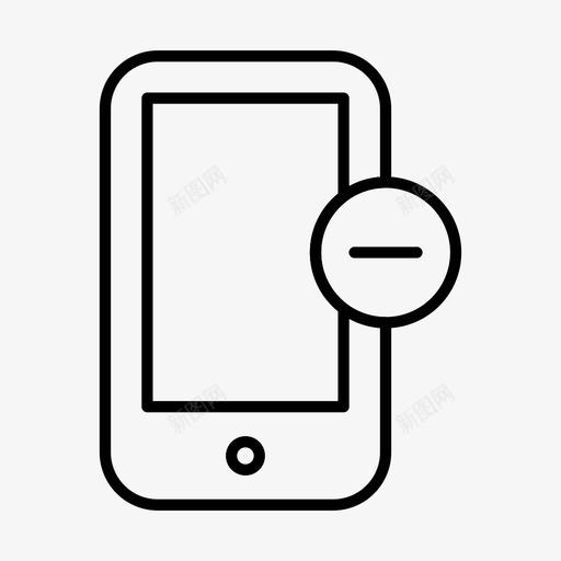 移动减号通讯设备图标svg_新图网 https://ixintu.com 智能手机 电子产品 移动减号 移除 简单 设备 通讯