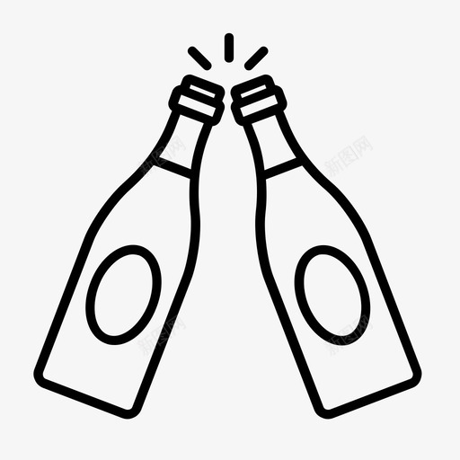 干杯香槟新年图标svg_新图网 https://ixintu.com 干杯 新年 祝酒 除夕 香槟